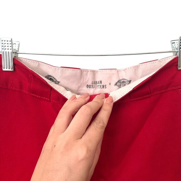 DICKIES X UO High Waist Trouser Red Sz M/10 - Picture 5 of 6